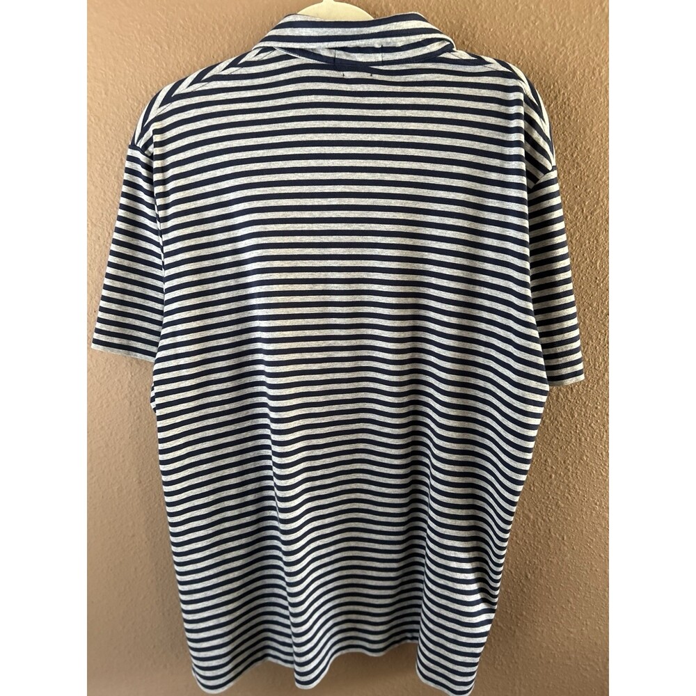 Ralph Lauren Polo Sz XL Gray Navy Stripe. Pima Cotton Soft Touch. Luxury Shirt - Picture 5 of 5
